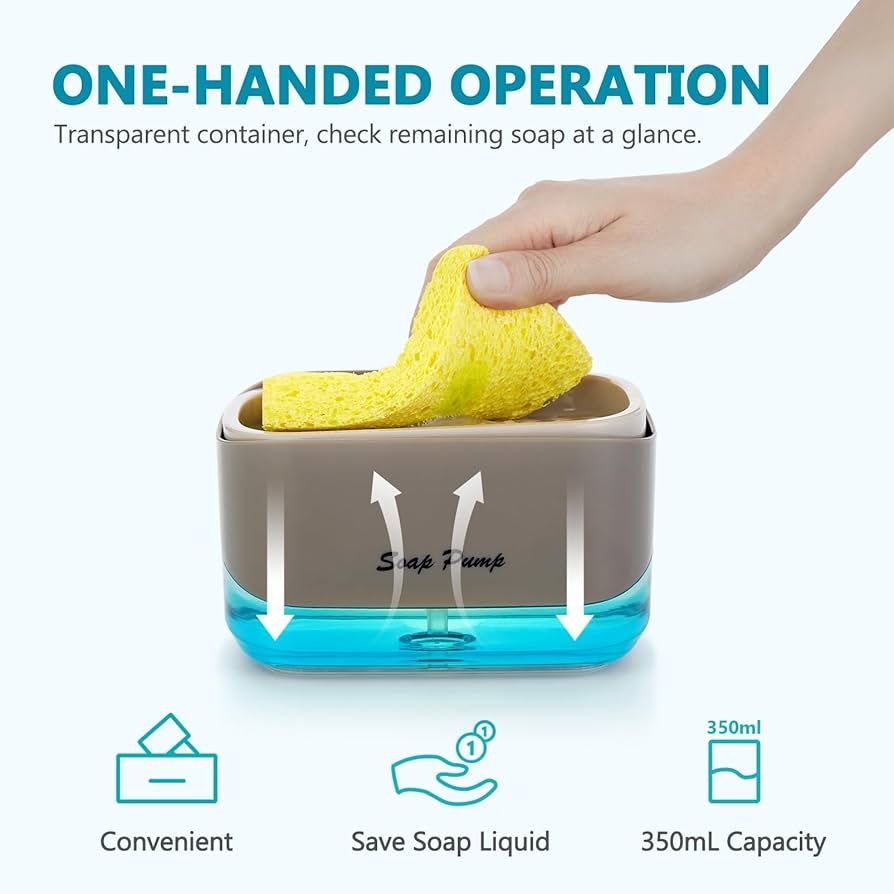Soap Pump Dispenser with Sponge Holder