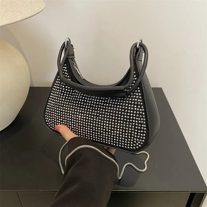 Light Diamond Fashion Rhinestone Chain Crossbody Bag